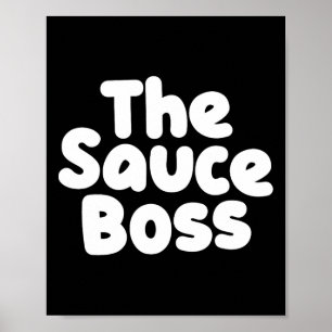 Póster Cute Sauce Jefe Chef Bbq Cocina Cocina Humorística