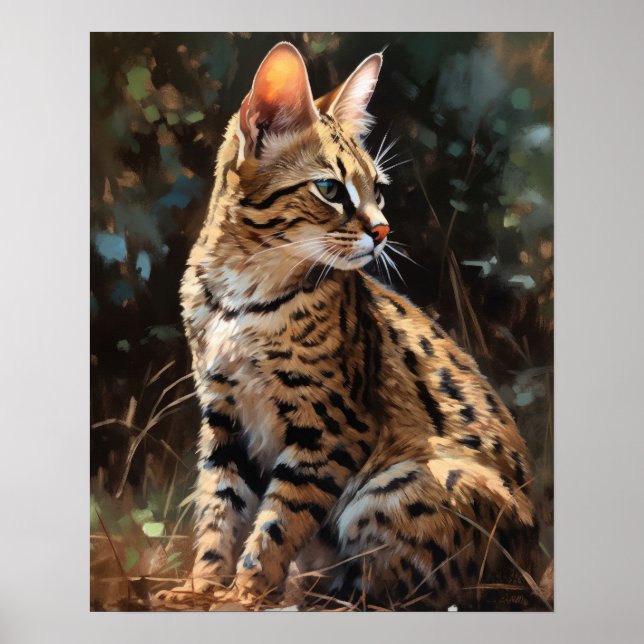 Póster Cute Savannah Cat Art Print Poster (Frente)