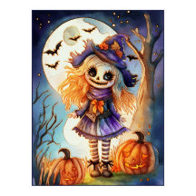 Cute Scarecrow en Spooky Woods,