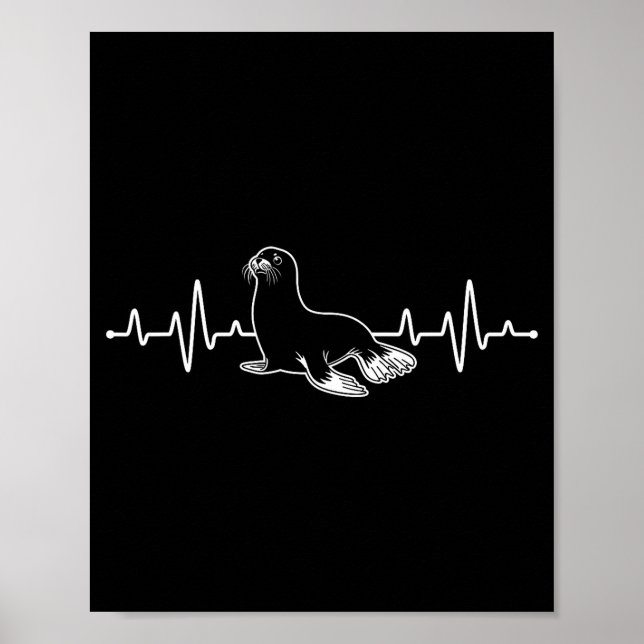Póster Cute Seal Art For Men Women Kids Sea Lion Seal Lov (Frente)