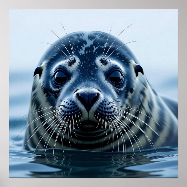 Póster Cute Seal Close up (Frente)