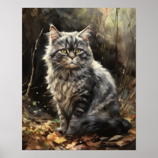 Póster Cute Selkirk Rex Cat Art Print Poster (Frente)