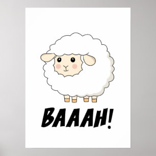 Póster Cute Sheep Baaah