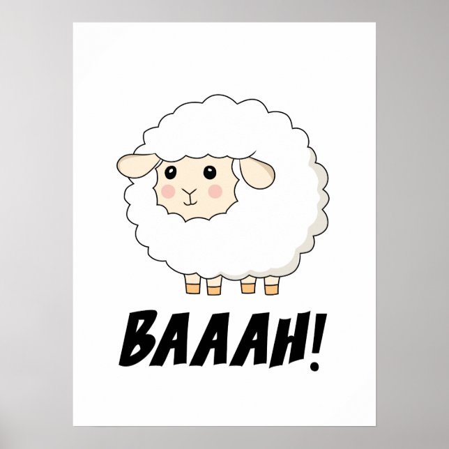 Póster Cute Sheep Baaah (Frente)