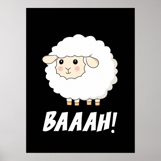 Póster Cute Sheep Baah (Frente)