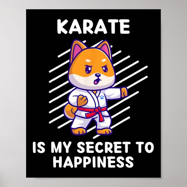 Póster Cute Shi Inu Karate Es Mi Secreto Para La Felicida (Frente)