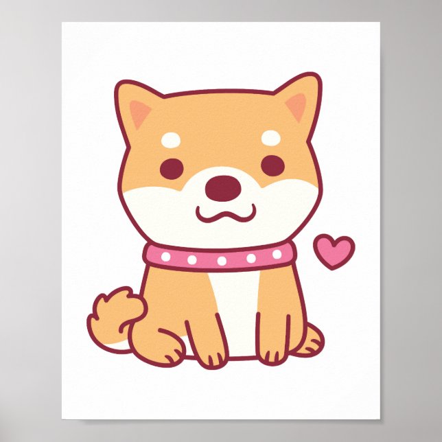 Póster Cute Shiba Inu Dog (Frente)