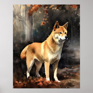 Póster Cute Shiba Inu Dog Art Print Poster