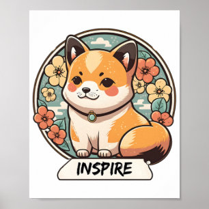 Póster Cute Shiba Inu Pup