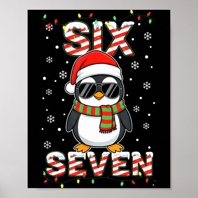 Póster Cute Six Seven 67 Penguin Kids Christmas Holiday  (Frente)