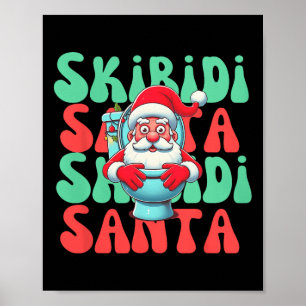 Póster Cute Skibidi Toilet Santa Xmas