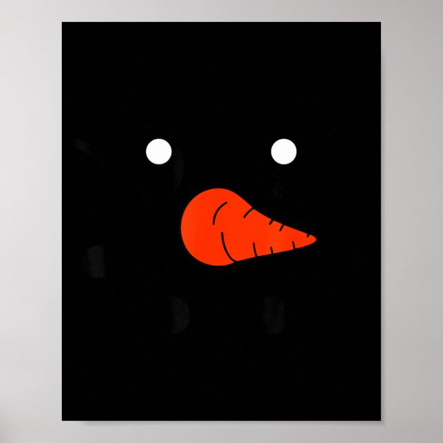 Póster Cute Snowlady Snowman Face Christmas Matching Fami (Frente)