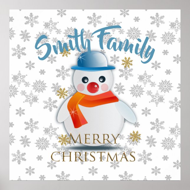 Póster Cute Snowman (Frente)