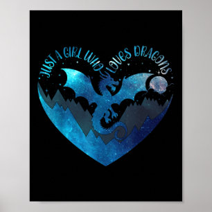 Póster Cute Sólo Un Chica Al Que Le Encanta Los Dragones
