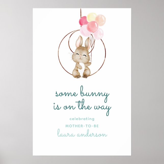 Póster Cute Some Bunny Is On The Way Nursery (Frente)