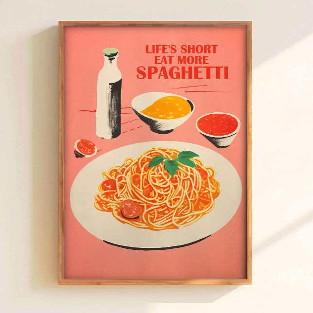 Póster Cute Spaghetti Wall Print Retro Kitchen Wall Art   (Subido por el creador)