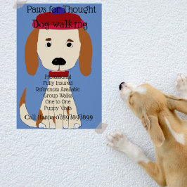 Póster Cute Spaniel Dog Walking Grooming Business