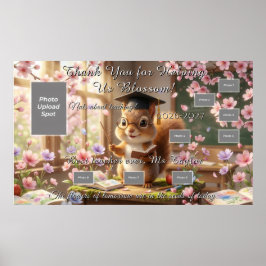 Póster Cute Squirrel Teacher Appreciation Poster