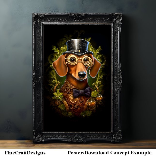 Póster Cute Steampunk Dachshund Sausage Wiener Dog 149R (Subido por el creador)
