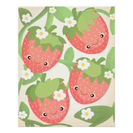 Póster Cute Strawberry Garden 