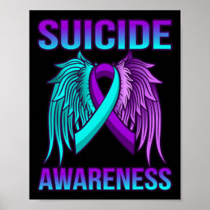 Póster Cute Suicidio Awareness Wings Happy Support Graphi