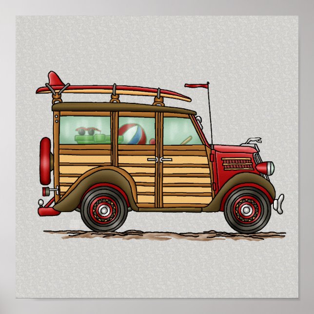 Póster Cute Surfing Woody (Frente)