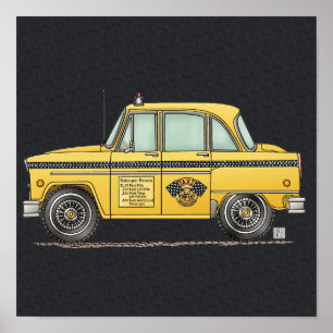 Póster Cute Taxi Cab