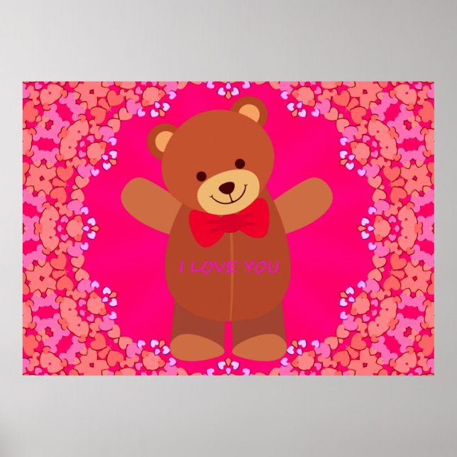 Póster Cute Te Amo El Papel Poster de Valor (Glossy) (Frente)
