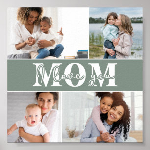 Póster Cute te te amo foto del Día de la Madre