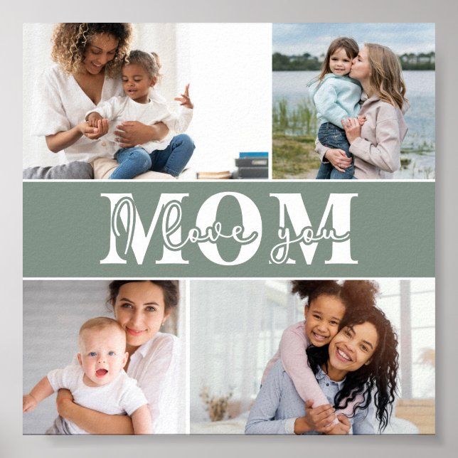 Póster Cute te te amo foto del Día de la Madre (Frente)