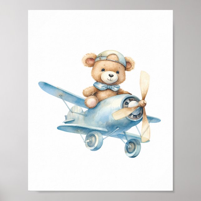 Póster Cute Teddy Bear Baby Shower Nursery (Frente)