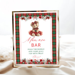 Póster Cute Teddy Bear Chica Baby Shower Momosa Bar
