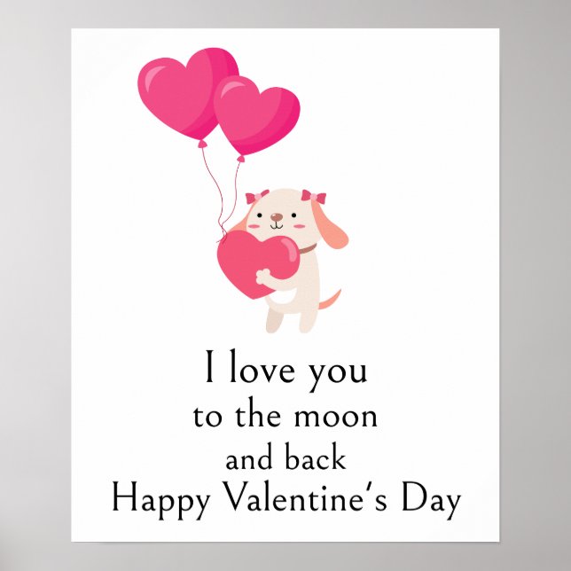 Póster Cute Teddy El día de San Valentín Wall art (Frente)