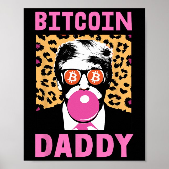 Póster Cute Trump Bitcoin Daddy Crypto Finance Money Crew (Frente)