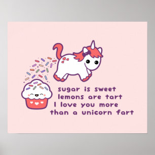 Póster Cute Unicorn Fart