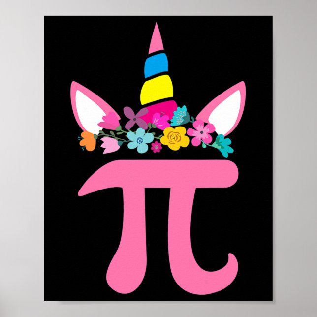 Póster Cute unicornio Pi Math Pun Day Math (Frente)