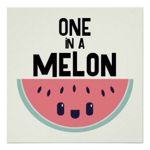 Póster Cute Uno En Una sandía De Melón