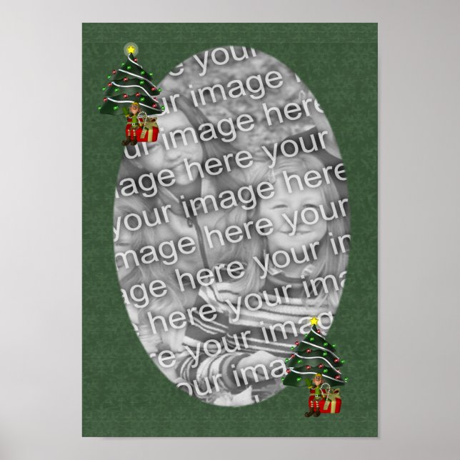 Póster Cute vacaciones de Elf Añadir tu foto (Frente)