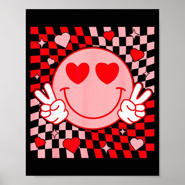 Póster Cute Valentine Vibes Groovy Valentine Day Men Wome (Frente)