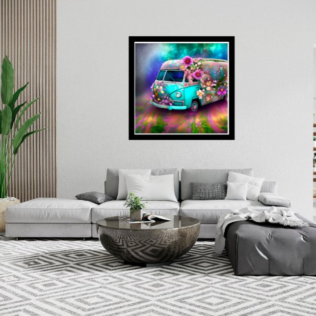 Póster Cute viejo y rico Combi van flowers lake hippy (Subido por el creador)