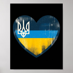 Póster Cute Vintage Abanico Ucraniano Bynner Bandera de U
