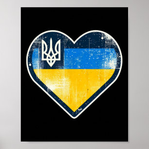 Póster Cute Vintage Abanico Ucraniano Bynner Bandera de U