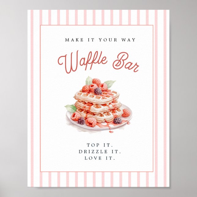 Póster Cute Waffle Bar Bridal shower  (Frente)