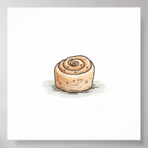 Cute Watercolor Cinnamon Roll