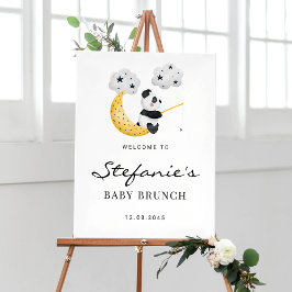 Póster Cute Watercolor Panda Baby Brunch Bienvenida