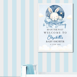 Póster Cute Watercolor Rabbit Baby Shower Boy