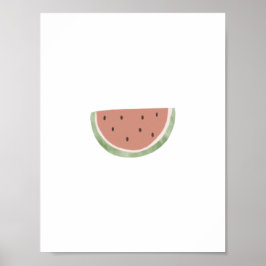 Póster Cute Watercolour Watermelon Fruit Nursery Poster