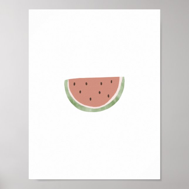 Póster Cute Watercolour Watermelon Fruit Nursery Poster (Frente)