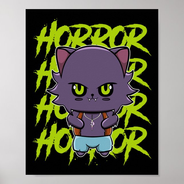 Póster Cute Werewolf Wolf Y Anime Horror Lycanthrop (Frente)