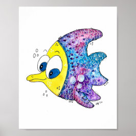 Póster Cute Whimsical Colorous Fish